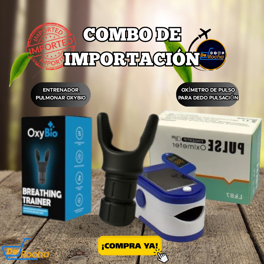 combo entrenador pulmonar+Oximetro